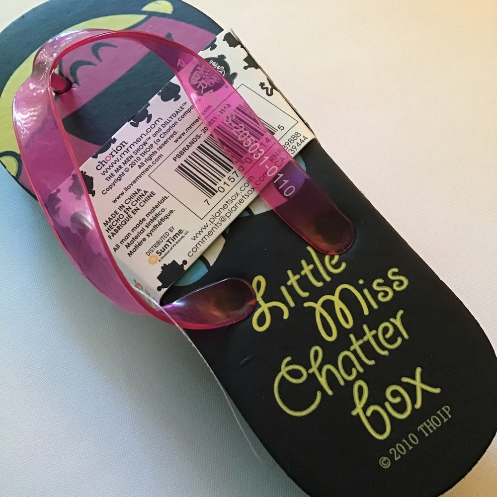 HTF Little Miss Chatterbox Youth Flipflop Sz 12/13
